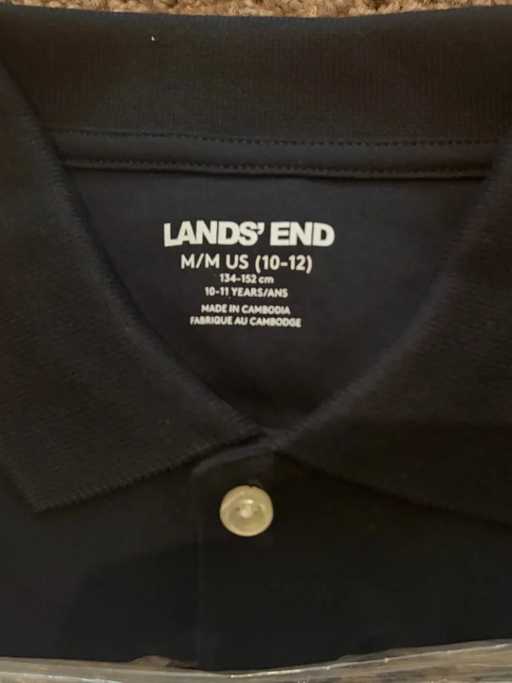 NWT School Uniform Kids Short Sleeve Black Polo, Medium (10-12)